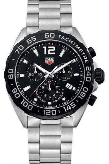 tag heuer formula 1 black dial quartz watch with steel bracelet for men - caz1010.ba0842