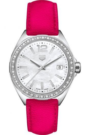 tag heuer formula 1 mop dial quartz watch with leather strap for women - wbj131a.fc8252