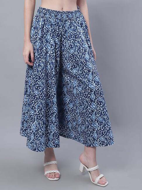 tag 7 blue printed cotton palazzos