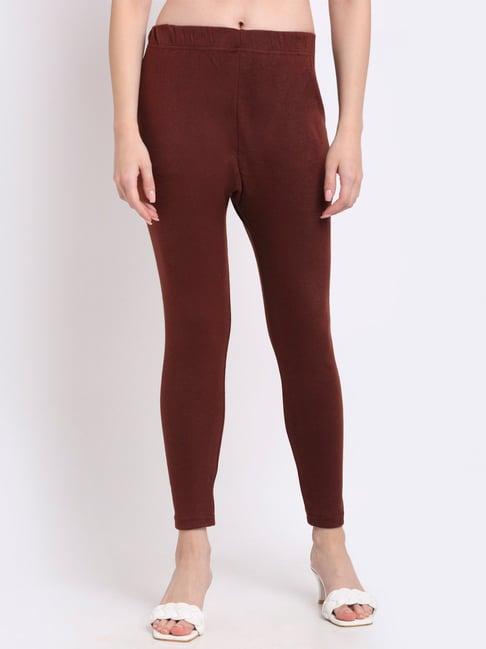 tag 7 brown regular fit leggings