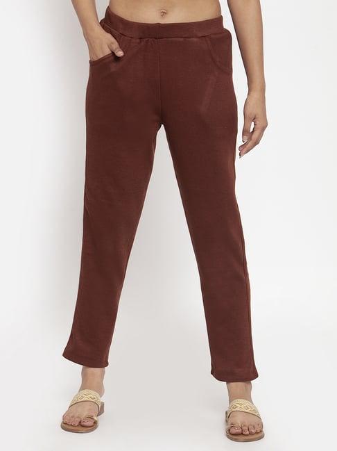 tag 7 brown regular fit pants