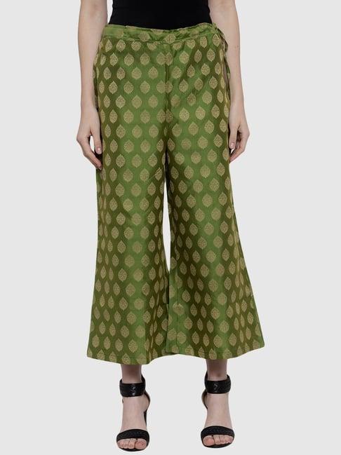 tag 7 green embroidered palazzos