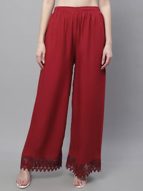 tag 7 maroon rayon palazzos