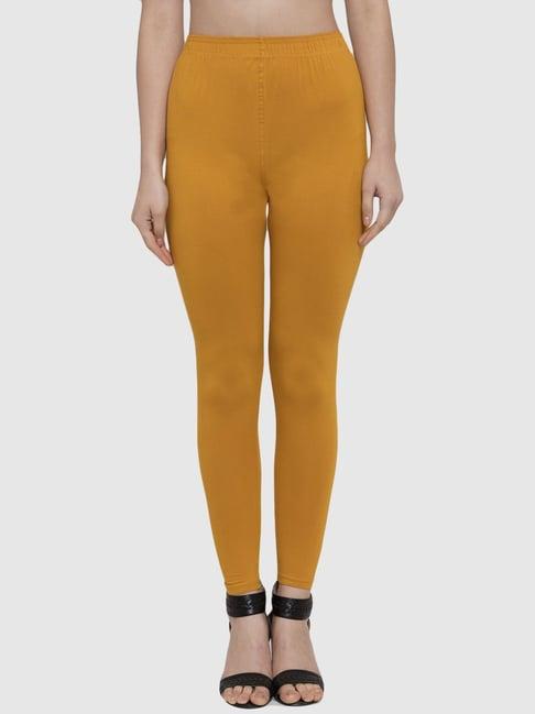 tag 7 mustard cotton regular fit leggings