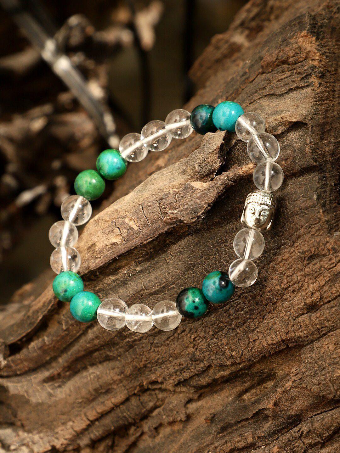 tag 7 natural stone crystals elasticated slip-on bracelet