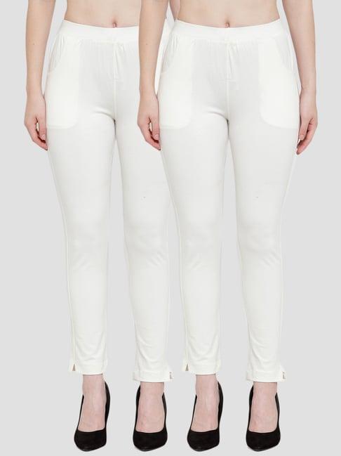 tag 7 off-white cotton leggings - pack of 2