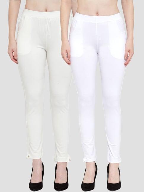tag 7 off-white cotton leggings - pack of 2