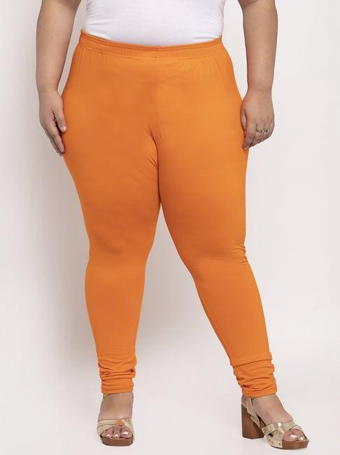 tag 7 orange cotton plus size leggings