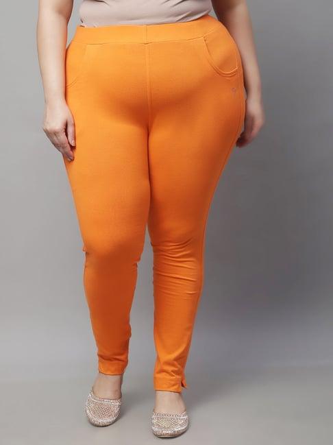 tag 7 orange cotton plus size pants