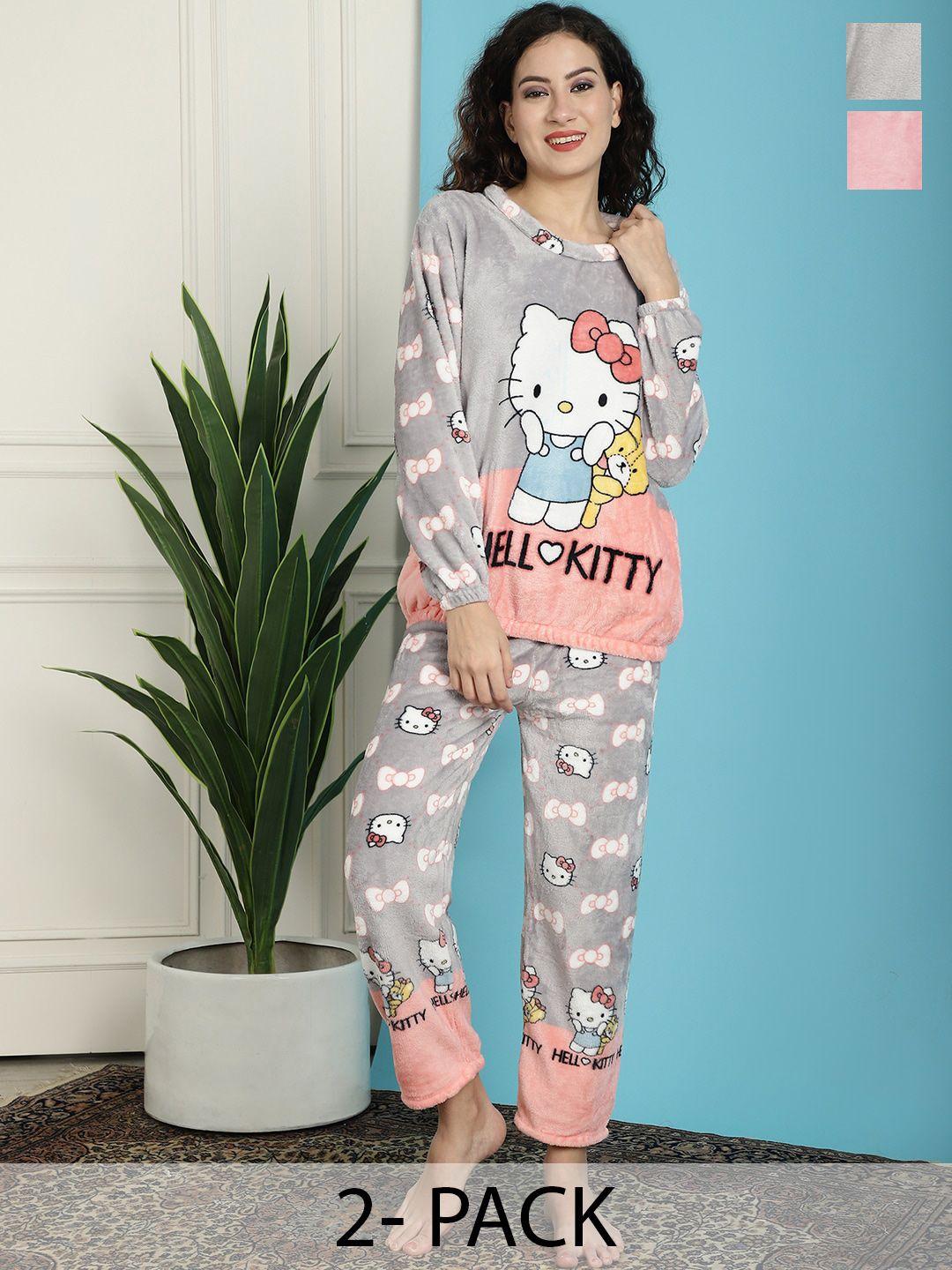 tag 7 pack of 2 cartoon characters printed night suit