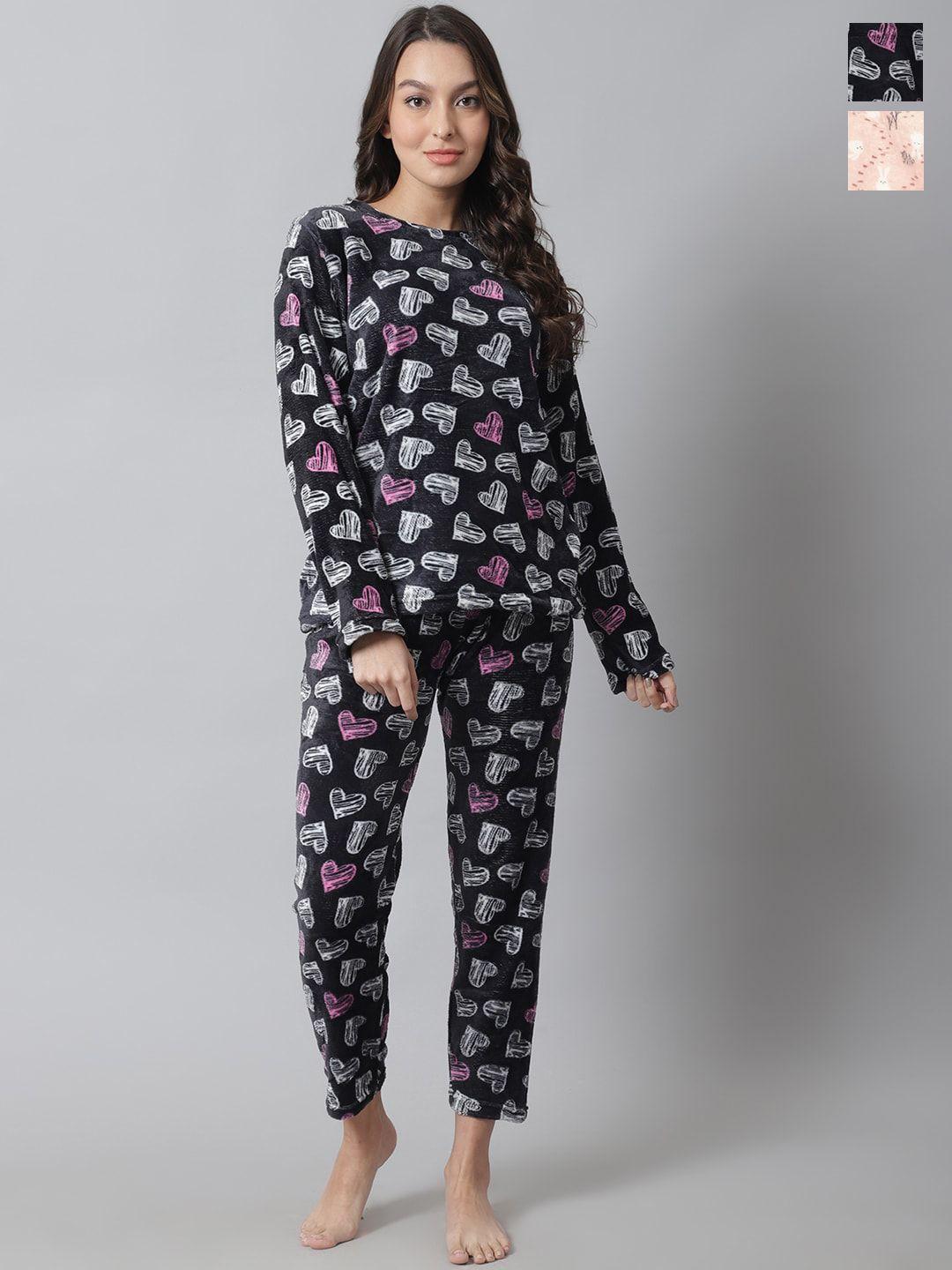 tag 7 pack of 2 conversational printed woollen night suits