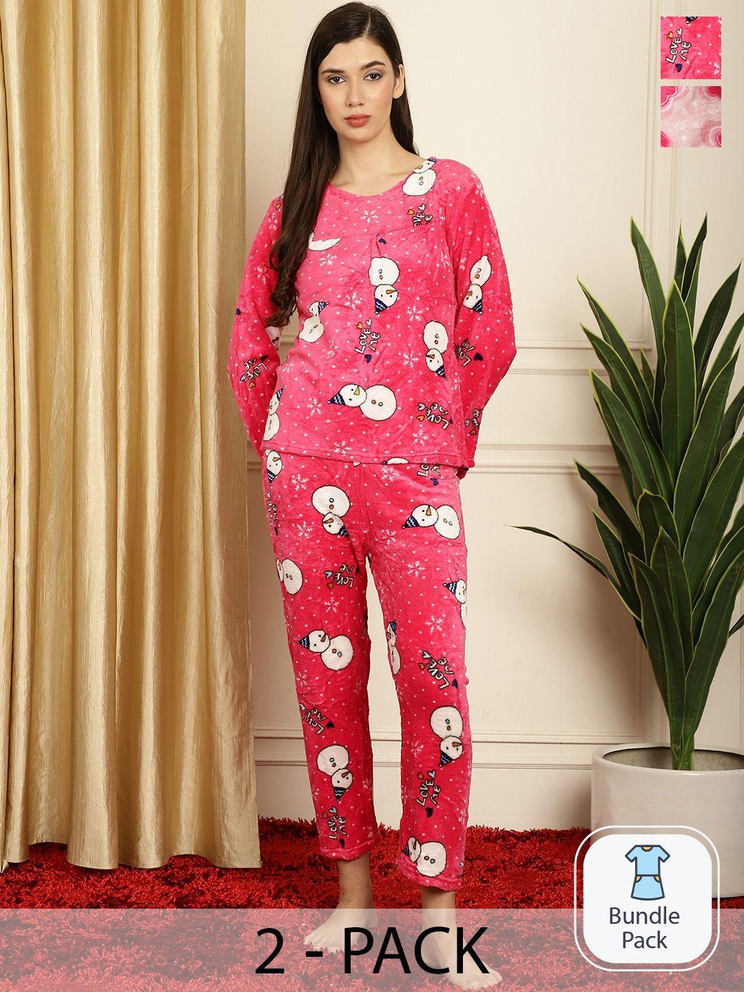 tag 7 pack of 2 conversational printed woollen night suits