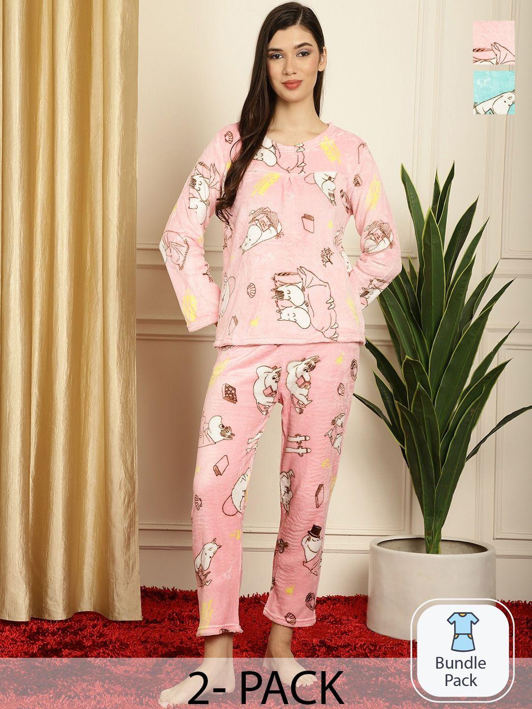 tag 7 pack of 2 graphic printed night suit
