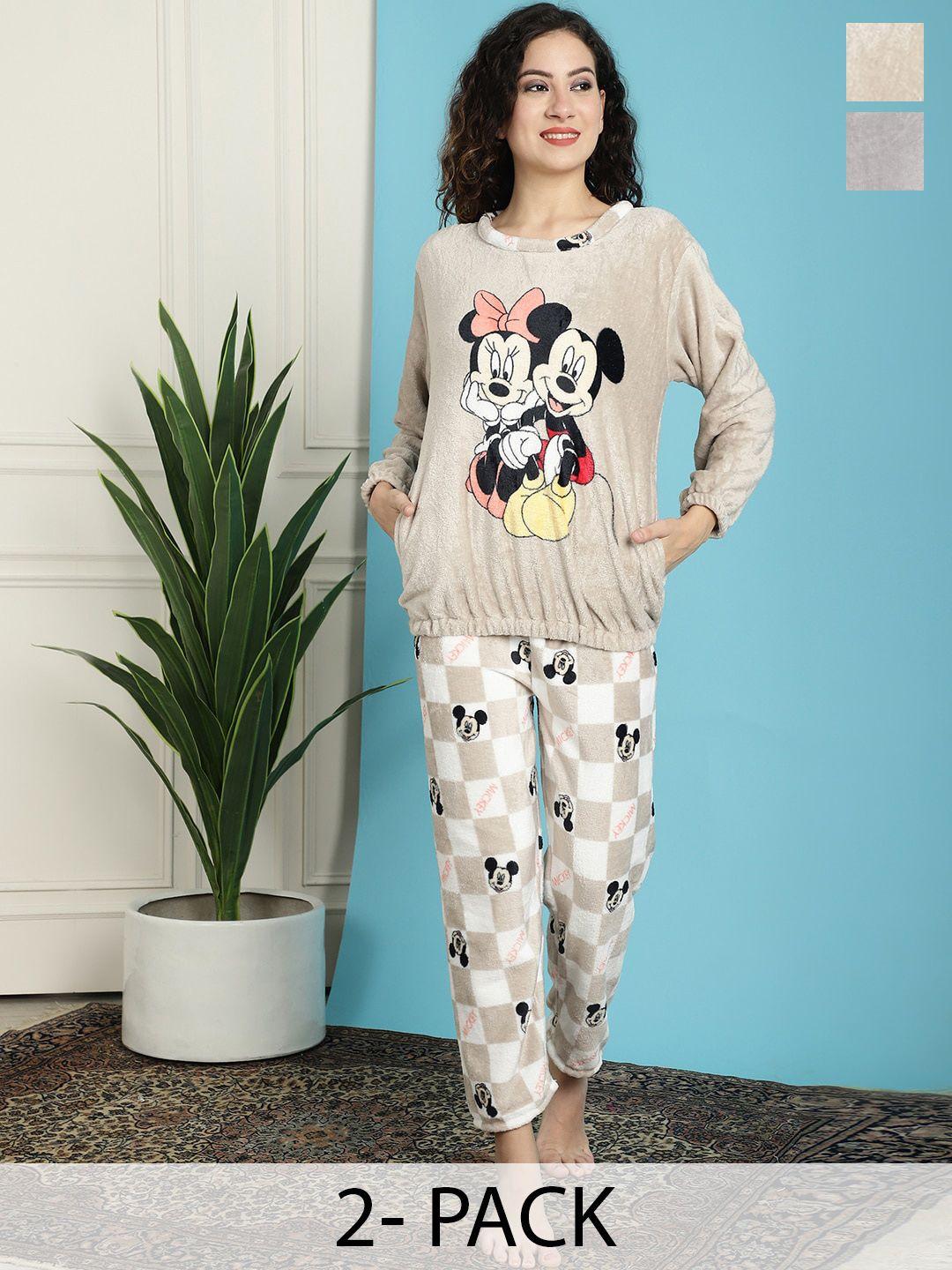 tag 7 pack of 2 mickey mouse printed night suit