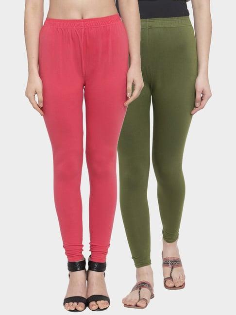 tag 7 pink & olive leggings - pack of 2