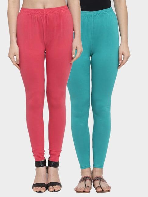 tag 7 pink & turquoise leggings - pack of 2