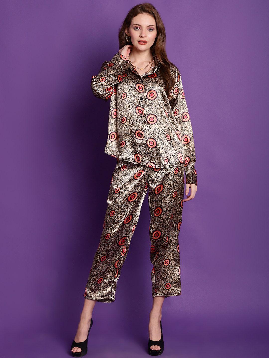 tag 7 printed loose-fit shirt & trousers