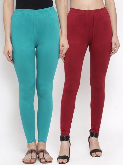 tag 7 red & turquoise leggings - pack of 2