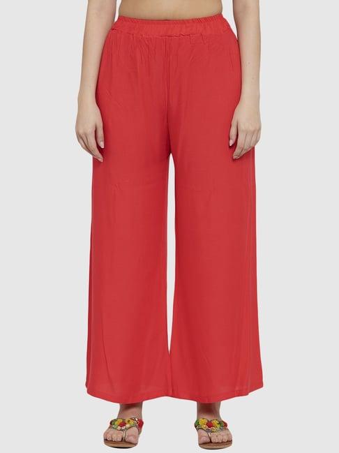 tag 7 red cotton palazzos