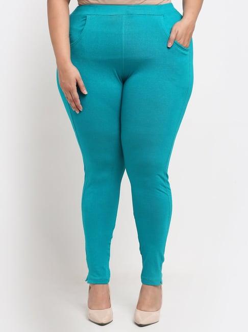 tag 7 teal cotton plus size pants