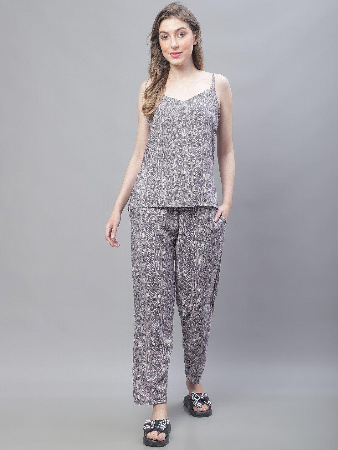 tag 7 women animal printed top with trousers & shrug co-ords