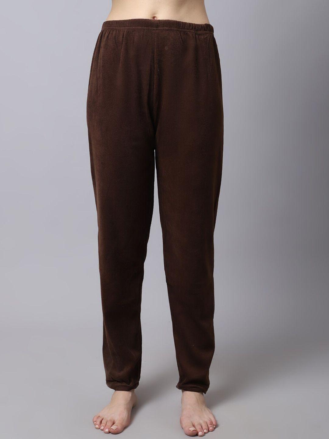tag 7 women brown solid lounge pants