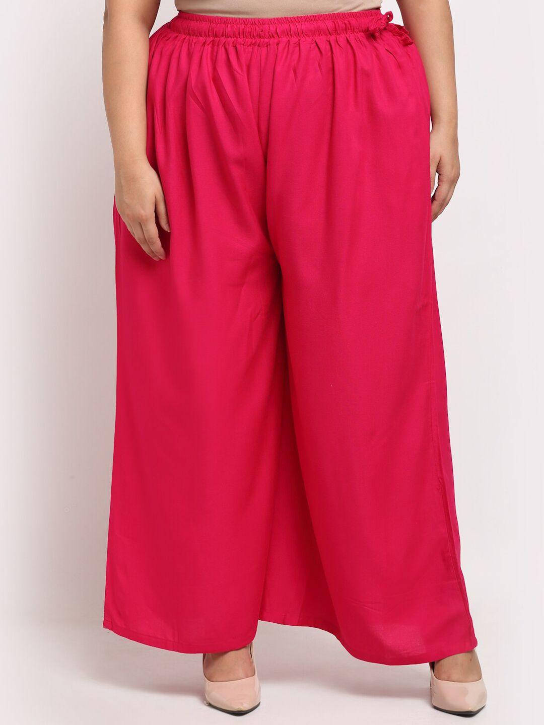 tag 7 women mid-rise wide leg ethnic flared palazzos