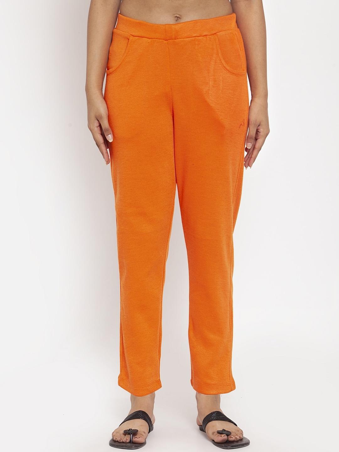 tag 7 women orange ethnic cigarette trousers