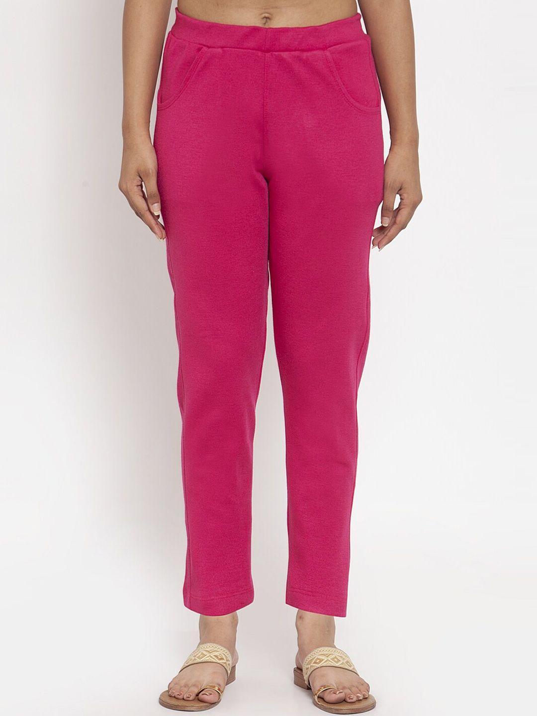 tag 7 women pink ethnic cigarette trousers