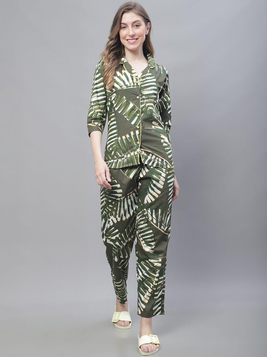 tag 7 women tropical-printed shirt & pyjama co-ords