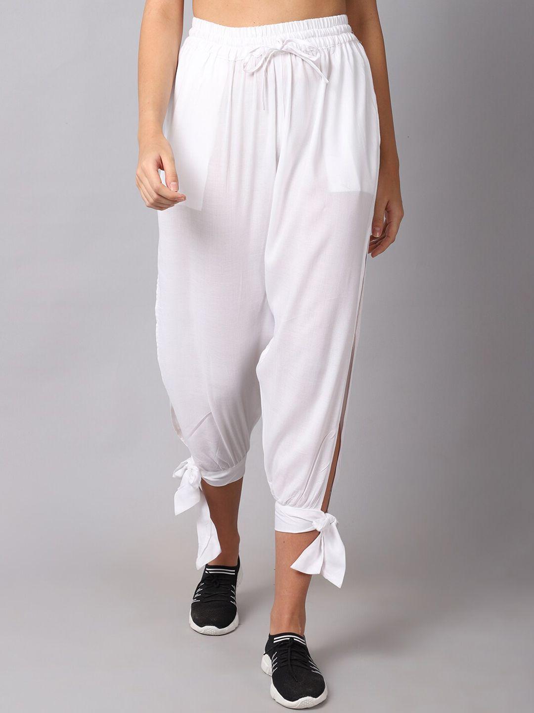 tag 7 women white smart joggers trousers