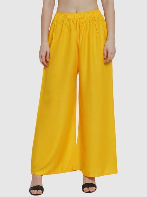 tag 7 yellow cotton palazzos