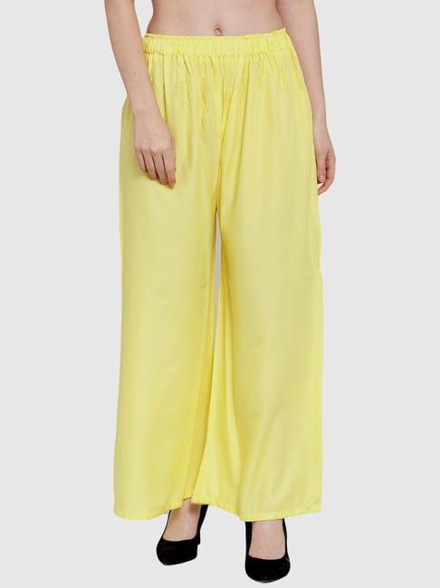 tag 7 yellow cotton palazzos