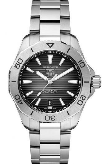 tag heuer aquaracer black dial automatic watch with steel bracelet for men - wbp2110.ba0627