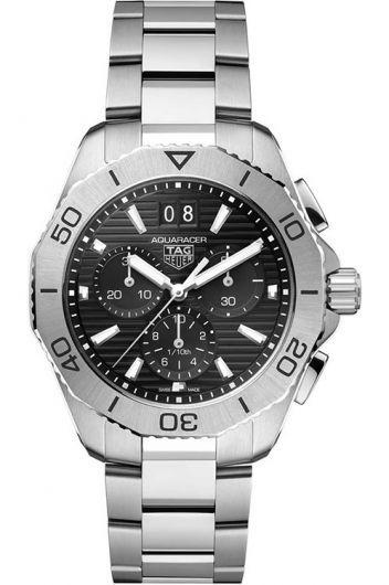 tag heuer aquaracer black dial quartz watch with steel bracelet for men - cbp1110.ba0627