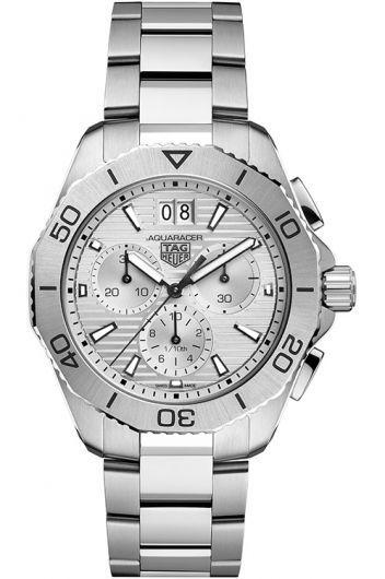 tag heuer aquaracer grey dial quartz watch with steel bracelet for men - cbp1111.ba0627