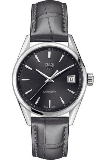 tag heuer carrera grey dial quartz watch with leather strap for women - wbk1313.fc8260