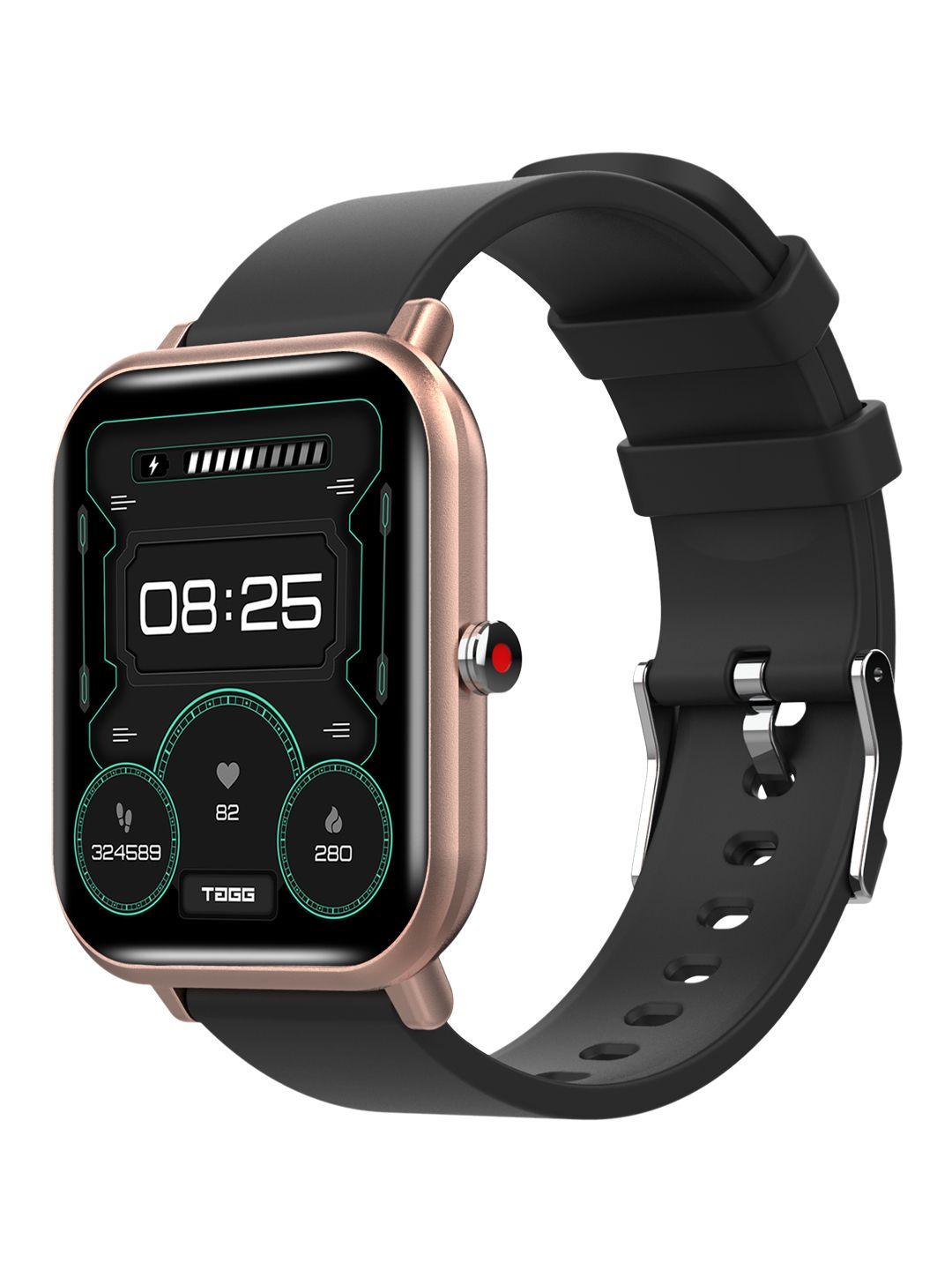 tagg unisex charcoal black verve active smartwatch with realtek chipset