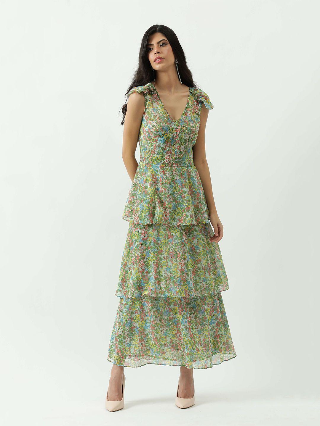 taggd floral printed layered maxi dress