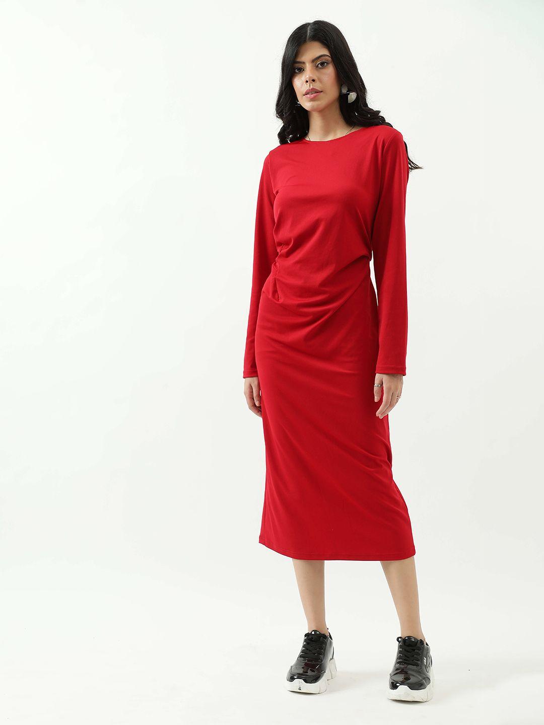 taggd red sheath midi dress