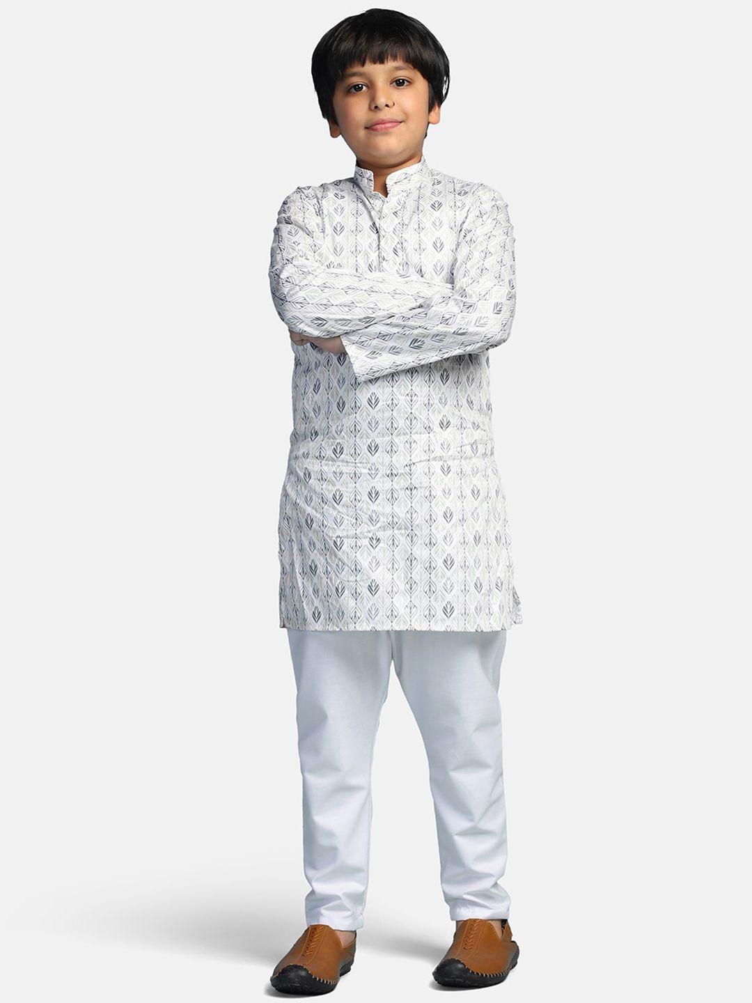tahvo boys ethnic motifs printed regular kurta with pyjamas