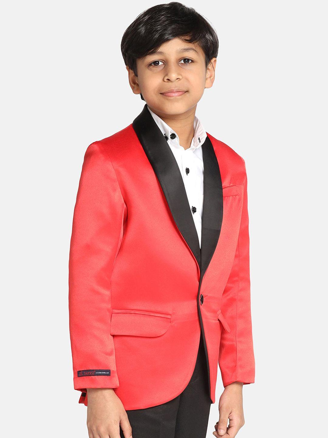 tahvo boys slim-fit single breasted blazer