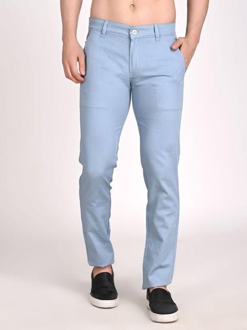 tahvo light blue  slim fit trousers