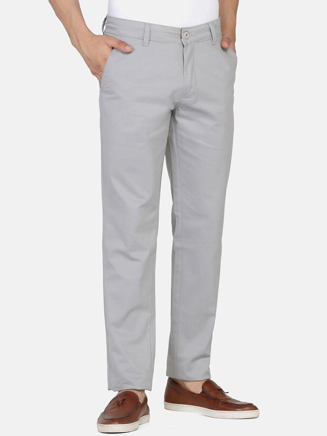 tahvo men grey comfort fit formal trouser