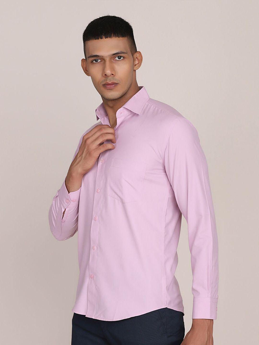 tahvo men mauve comfort slim fit formal cotton shirt