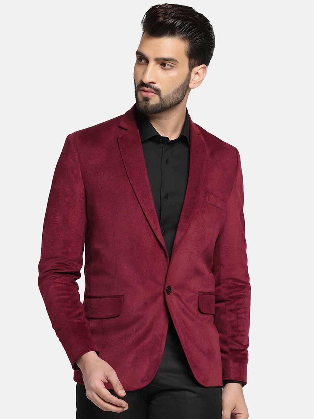 tahvo men slim-fit single-breasted formal blazers