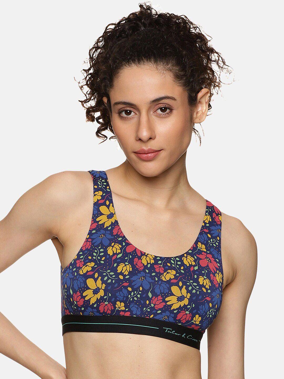 tailor & circus floral printed non padded sports bra anti-bacterial