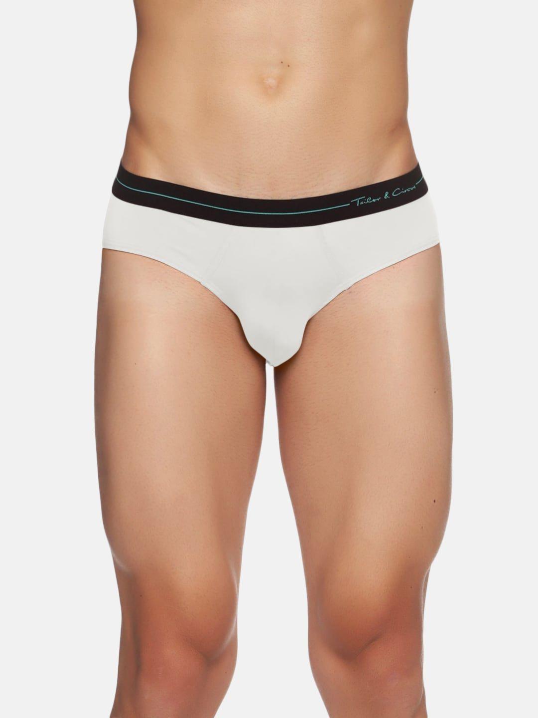 tailor & circus men white solid puresoft anti-bacterial beechwood basic briefs br_1pk_iv