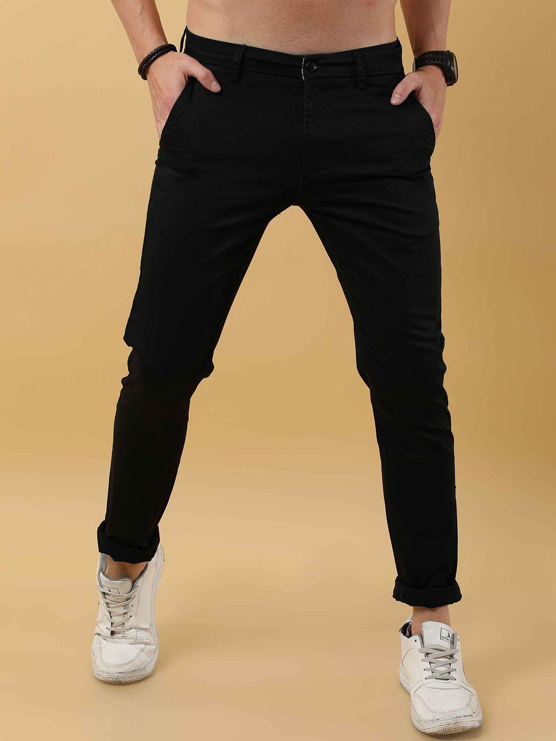 tailoraedge men black tailored chinos trousers