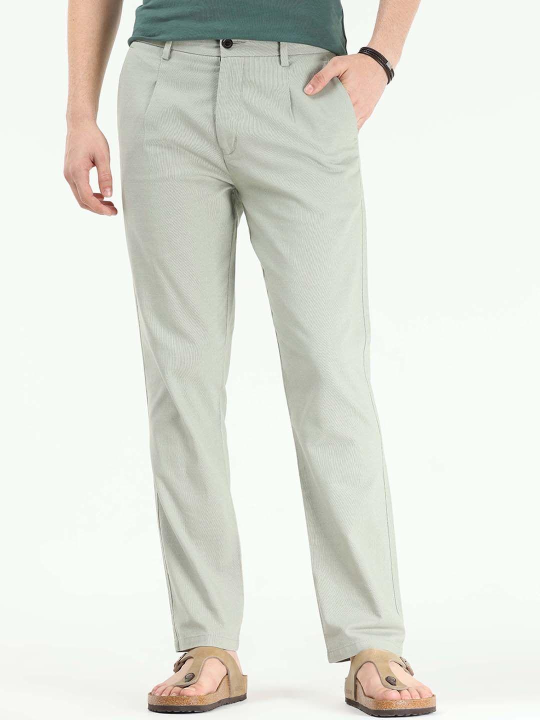 tailoraedge men tailored slim fit cotton trousers